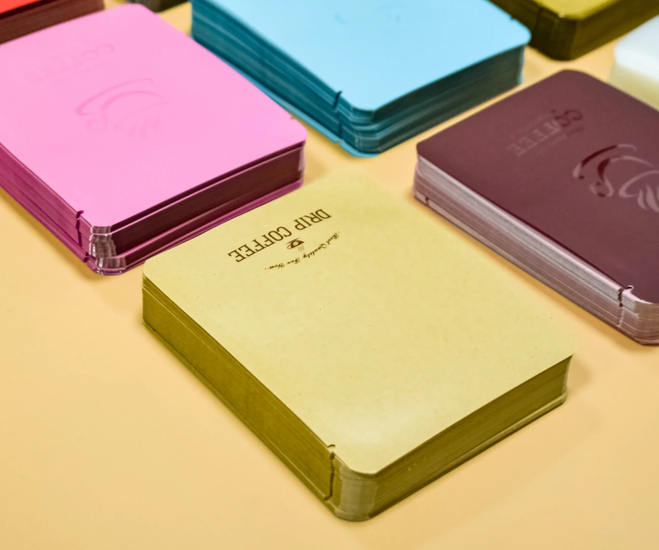 Colorful flat drip coffee sachets