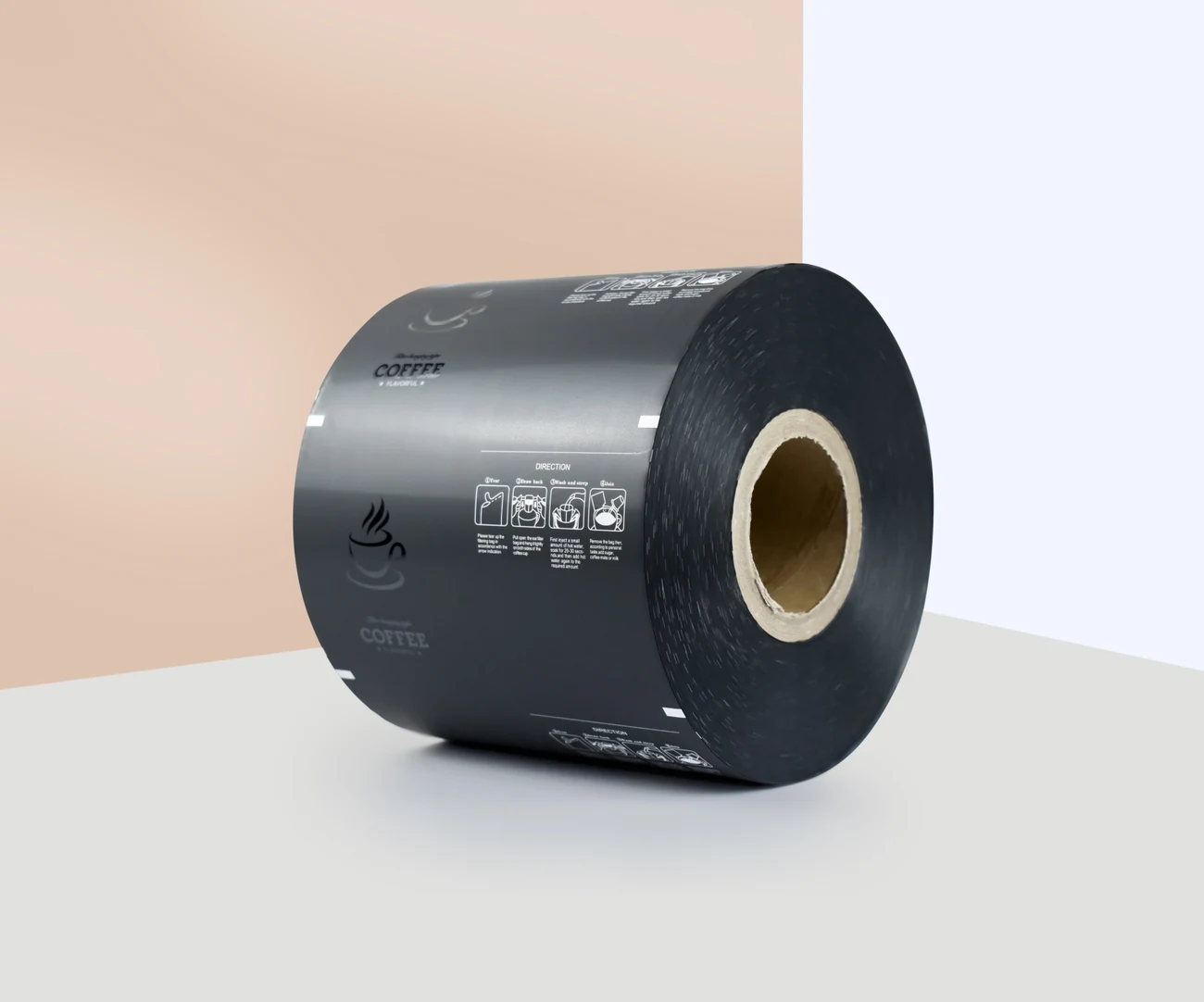 Printed flexible packaging film roll
